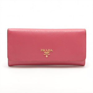 Prada Saffiano Leather Long Wallet Rose Pink