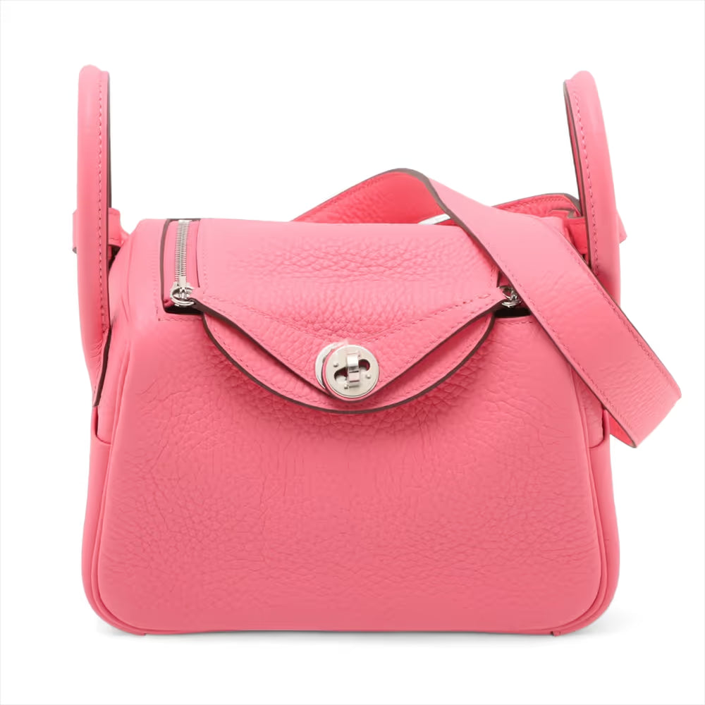 Hermès Lindy Mini 20 Taurillon Clemence Rose Azalee