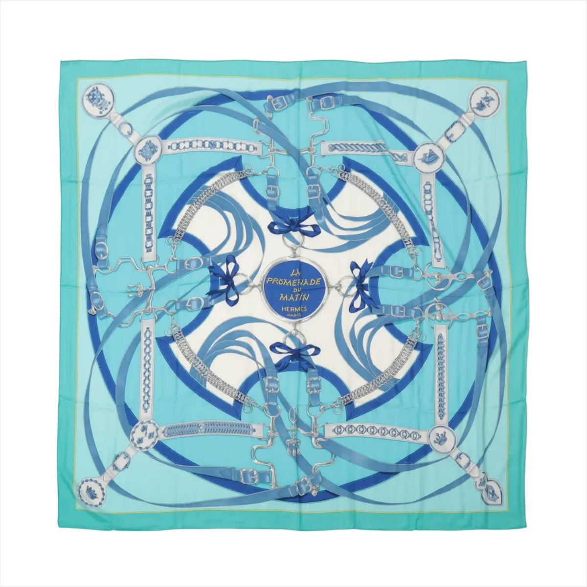 Hermès Carré Géant La Promenade Du Matin Scarf Blue Green