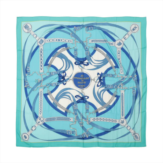 Hermès Carré Géant La Promenade Du Matin Scarf Blue Green