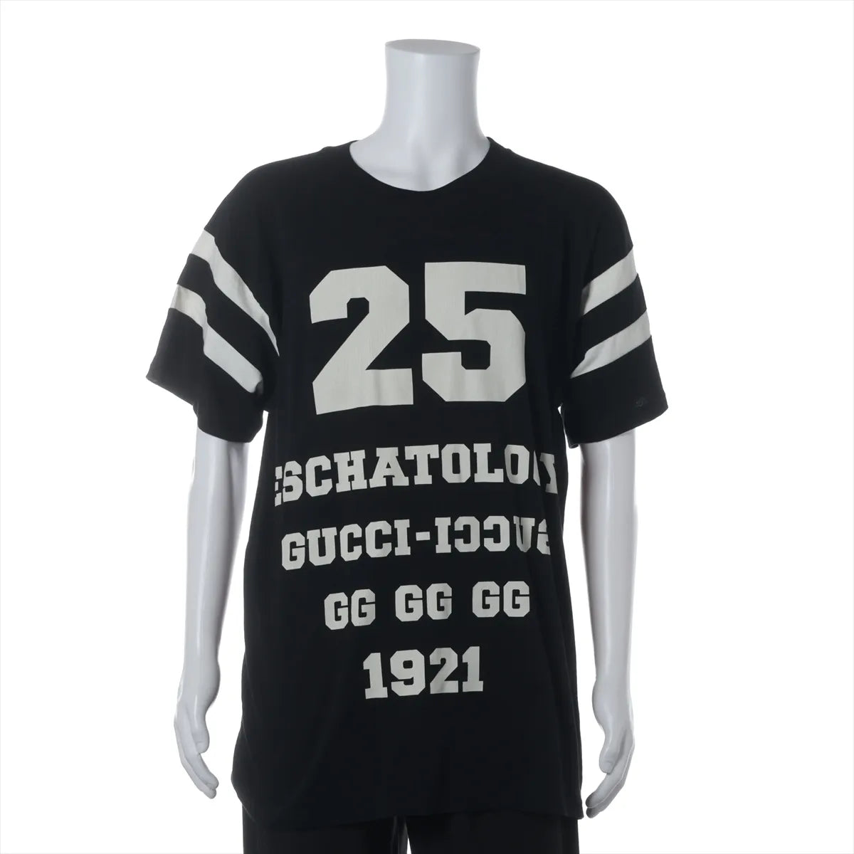 Gucci " 25 Eschatology Gucci - iccuG GG GG GG 1921" Cotton T-shirt Black
