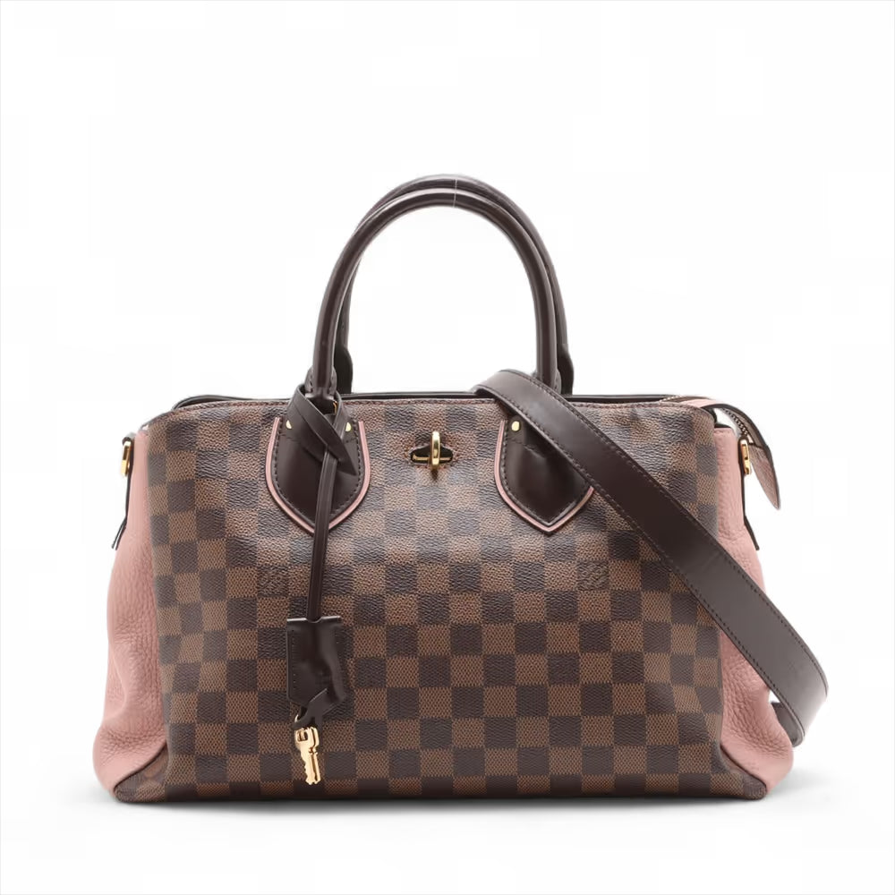 Louis Vuitton Damier Ebene Normandy Brown x Old Rose