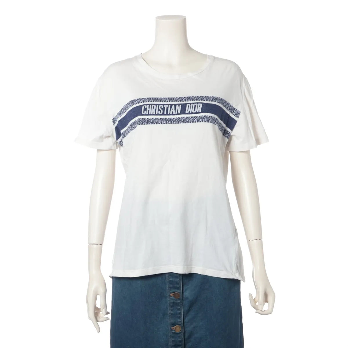 Christian Dior Cotton T-shirt White x Navy Blue
