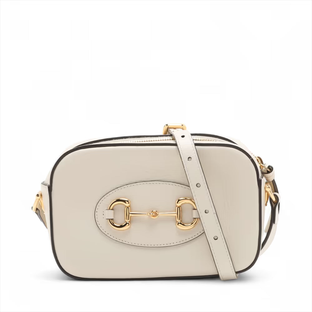Gucci Horsebit 1955 Leather Shoulder Bag White