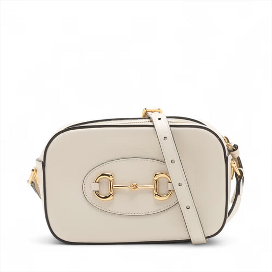 Gucci Horsebit 1955 Leather Shoulder Bag White