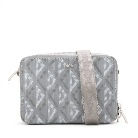 Christian Dior CD Diamond Leather Shoulder Bag Gray