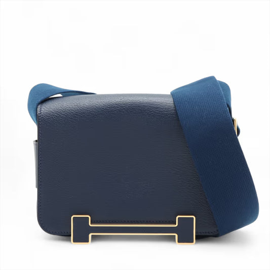 Hermès Geta Chevre Blue Navy