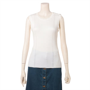Best Chanel CC Button Cotton Tank Top White
