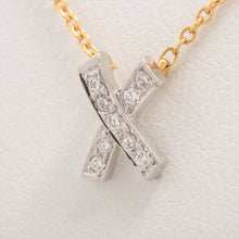 Load image into Gallery viewer, Tiffany &amp; Co. Paloma Picasso Kiss X Diamond Pendant Necklace Gold Platinum