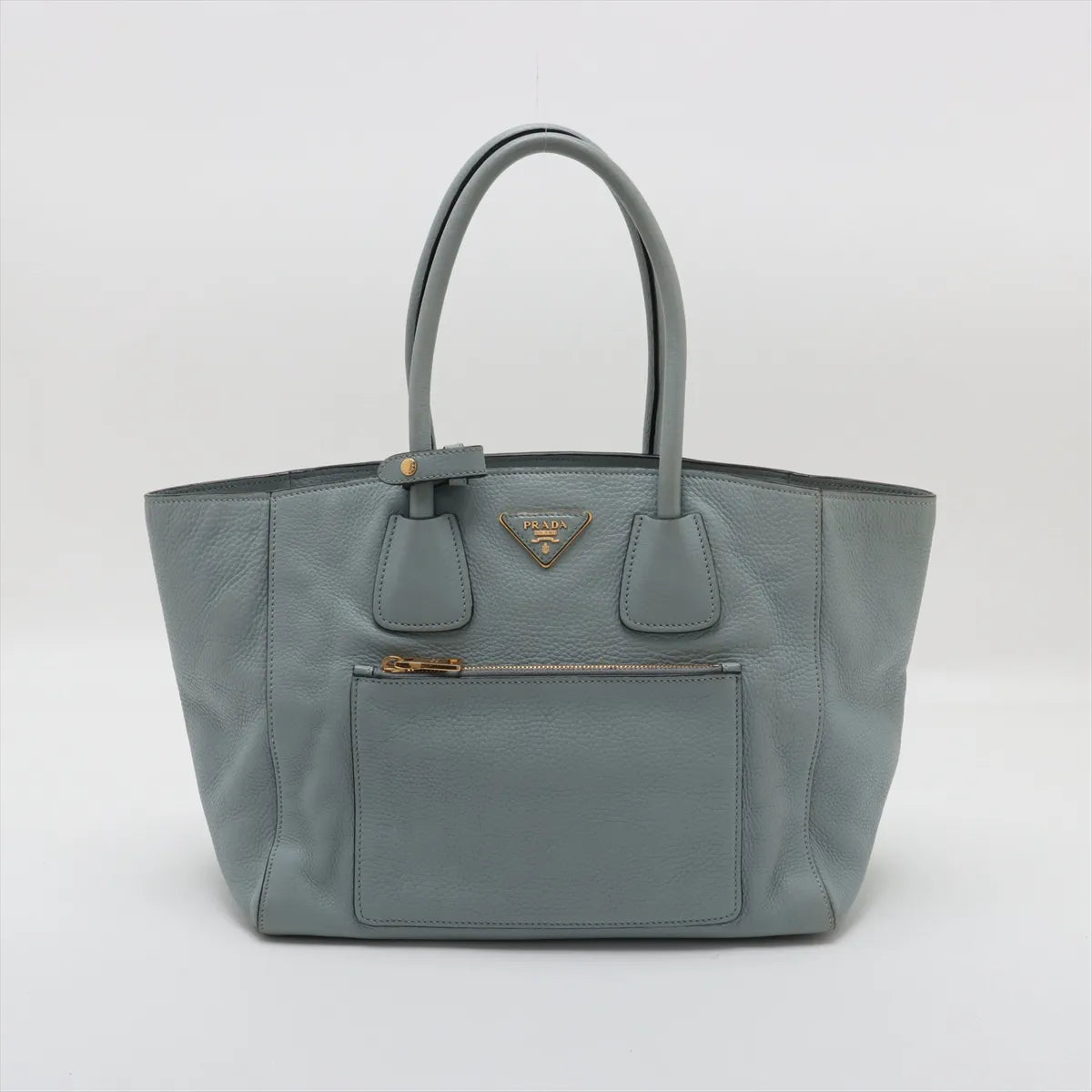 Prada Vitello Daino Leather Tote Bag Light Blue