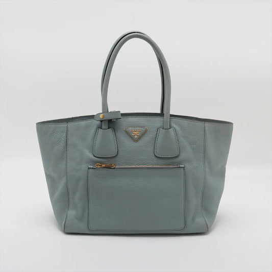 Prada Vitello Daino Leather Tote Bag Light Blue