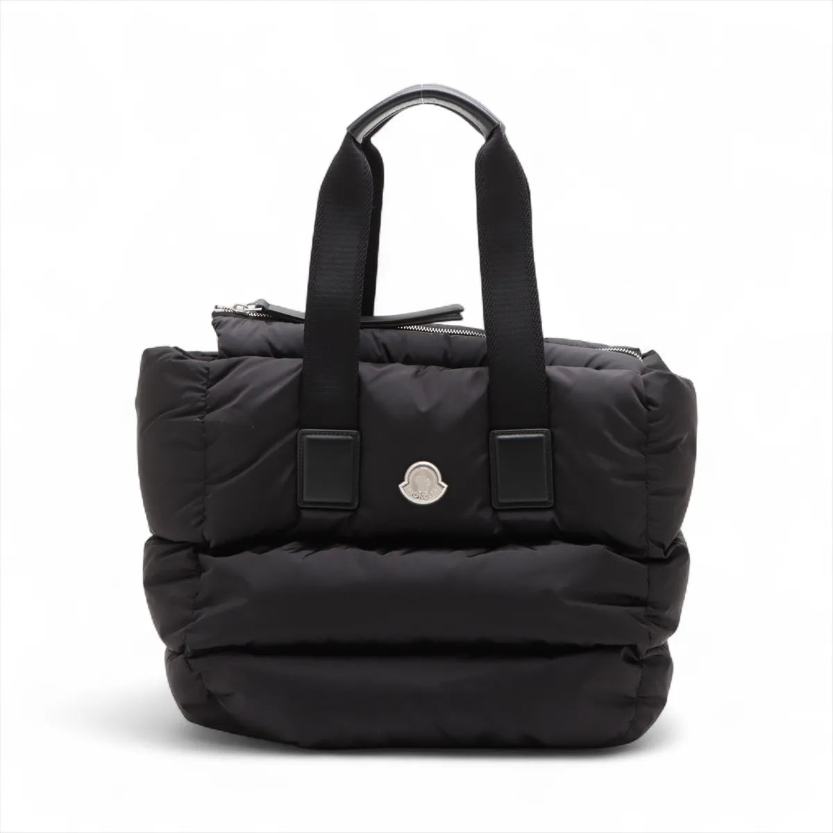 Moncler Nylon Leather Handbag Black
