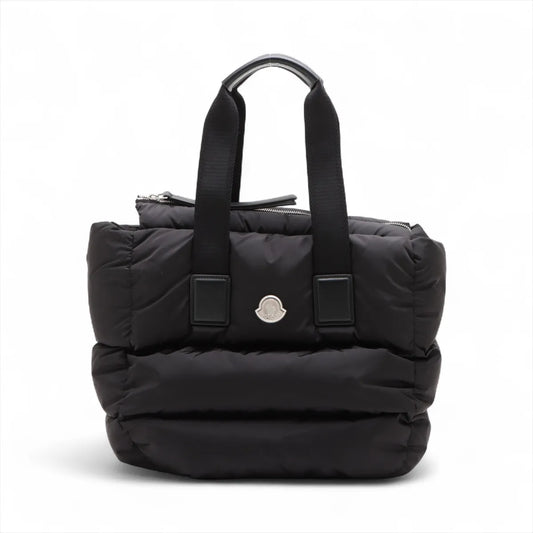 Moncler Nylon Leather Handbag Black
