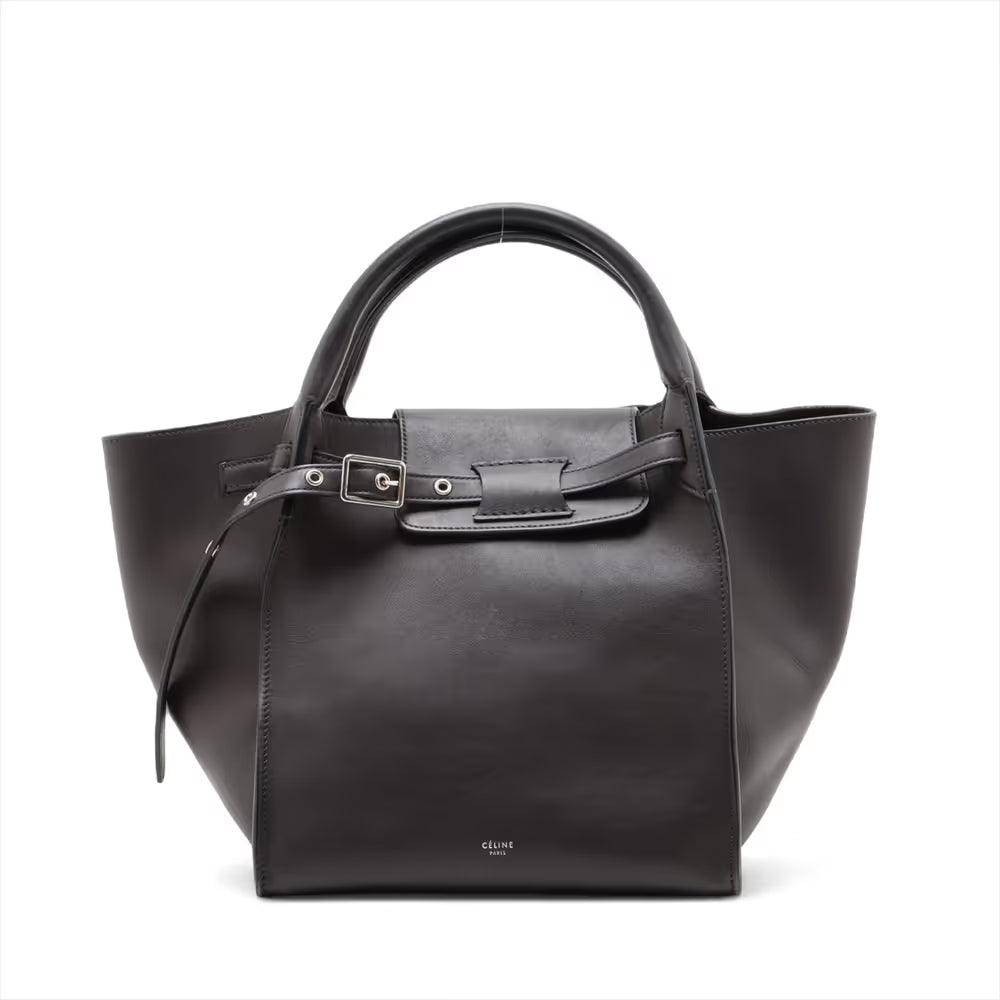 Celine Big Bag Small Leather Two-Way Handbag Dark Brown