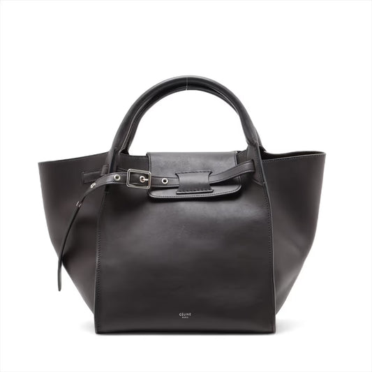 Celine Big Bag Small Leather Two-Way Handbag Dark Brown