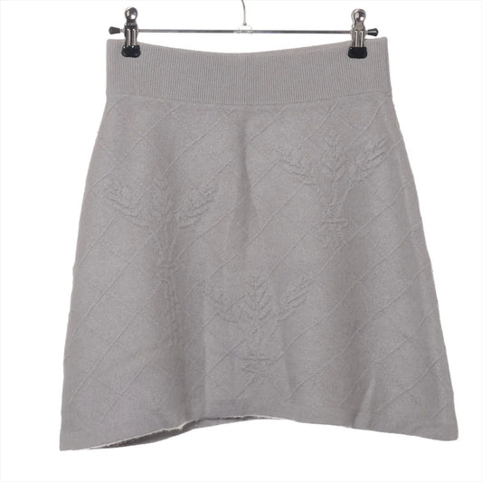Chanel Matelasse Knit Skirt Gray