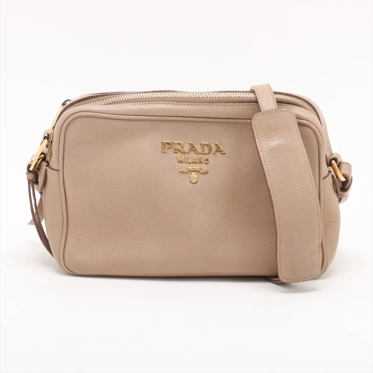 Prada Vitello Phenix Leather Camera Bag Beige