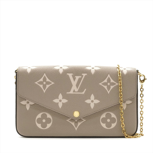Louis Vuitton Monogram Empreinte Pochette Felicie Tourterelle x Creme