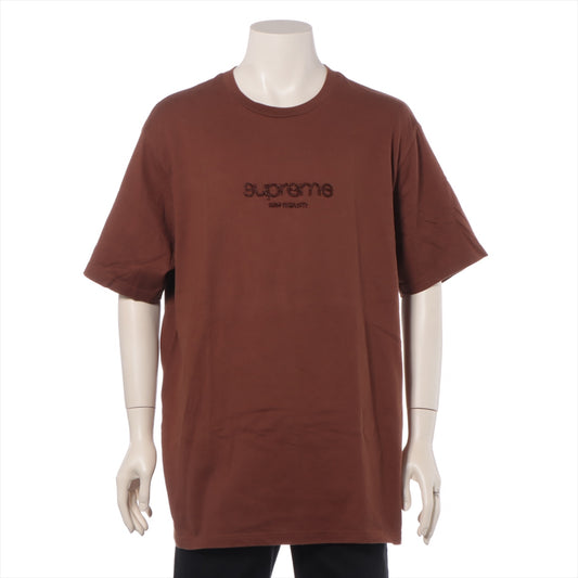 Supreme Beaded Logo Cotton T-shirt Brown