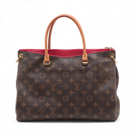 Louis Vuitton Monogram Pallas Handbag Brown x Red