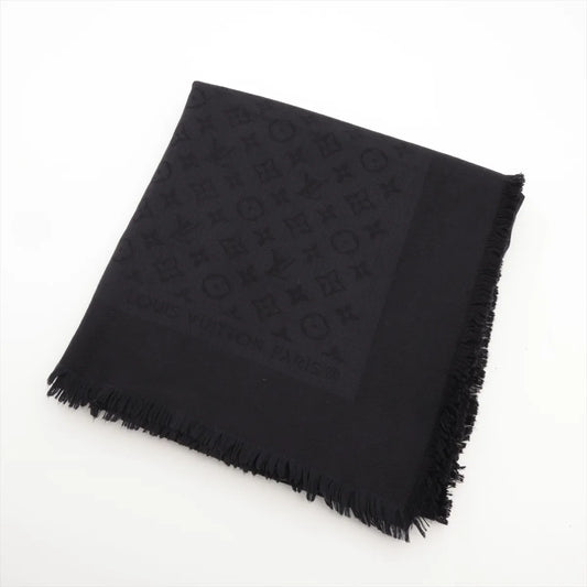 Louis Vuitton Monogram Silk Scarf Black