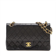 Load image into Gallery viewer, Chanel Matelasse Lambskin Medium Double Flap Chain Shoulder Bag Black