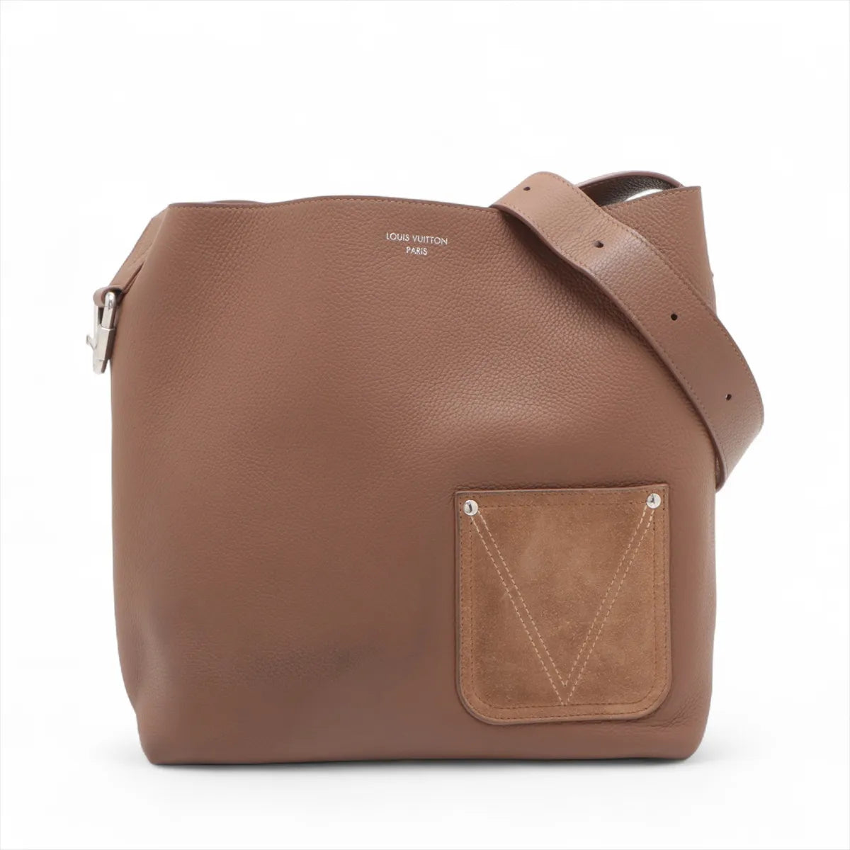 Louis Vuitton Verso LV Hobo Tote Bag Tan