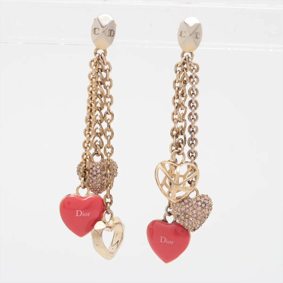 Dior Three Hearts Dangle Earrings