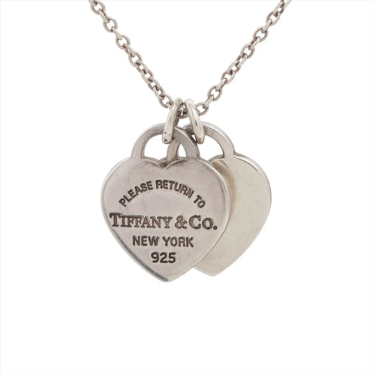 Tiffany & Co. Return To Tiffany Mini Double Heart Tag Necklace Silver