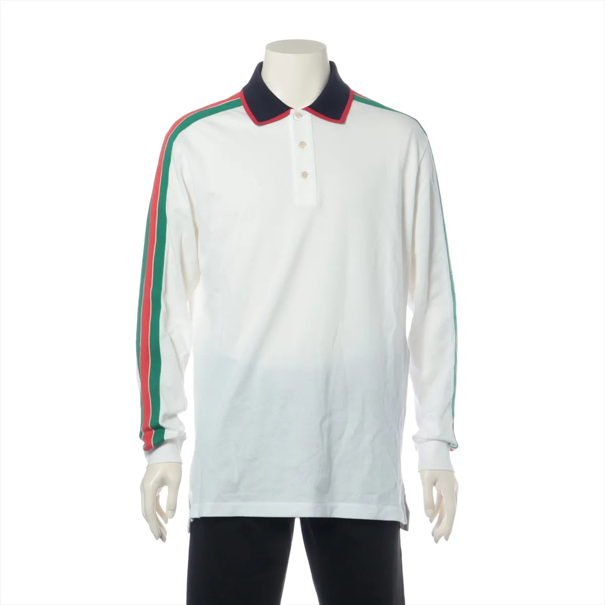 Gucci Web Stripe Cotton Long Sleeve Shirt White