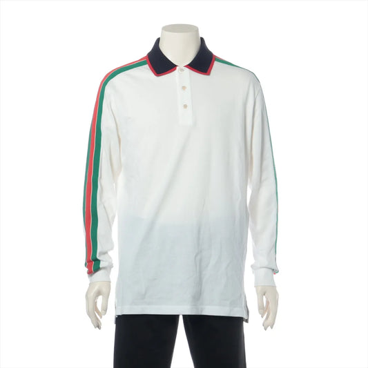 Gucci Web Stripe Cotton Long Sleeve Shirt White