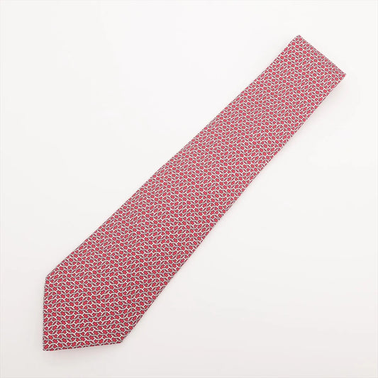 Hermès Chain H Silk Necktie Red