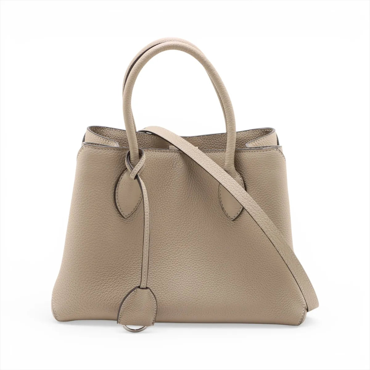 Bonaventura Mia Leather Two-Way Tote Bag Beige