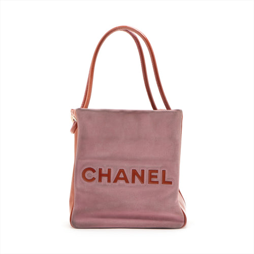 Chanel Camellia Suede x Patent Tote Bag Pink