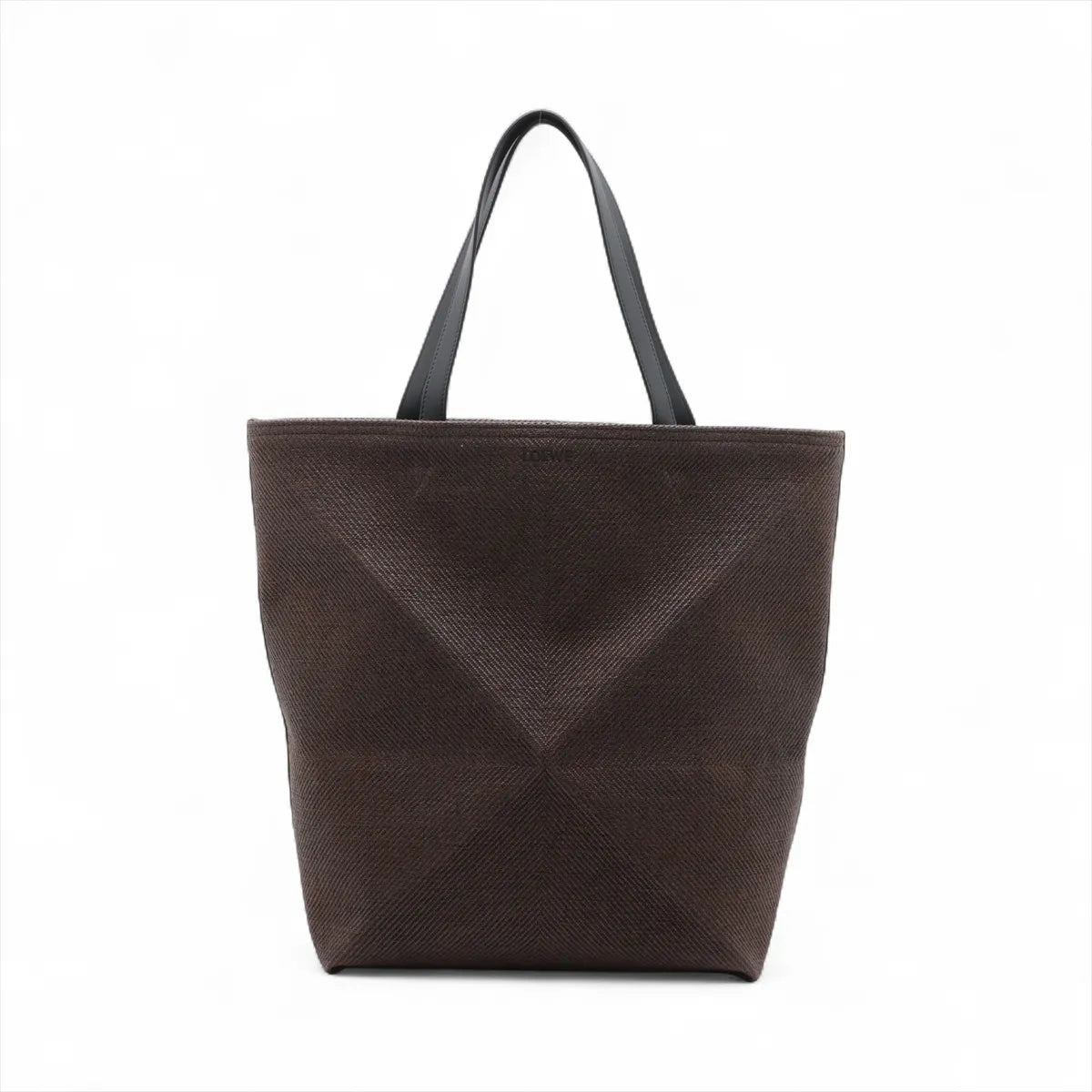 Loewe Puzzle Fold Large Linen Tote Bag Brown