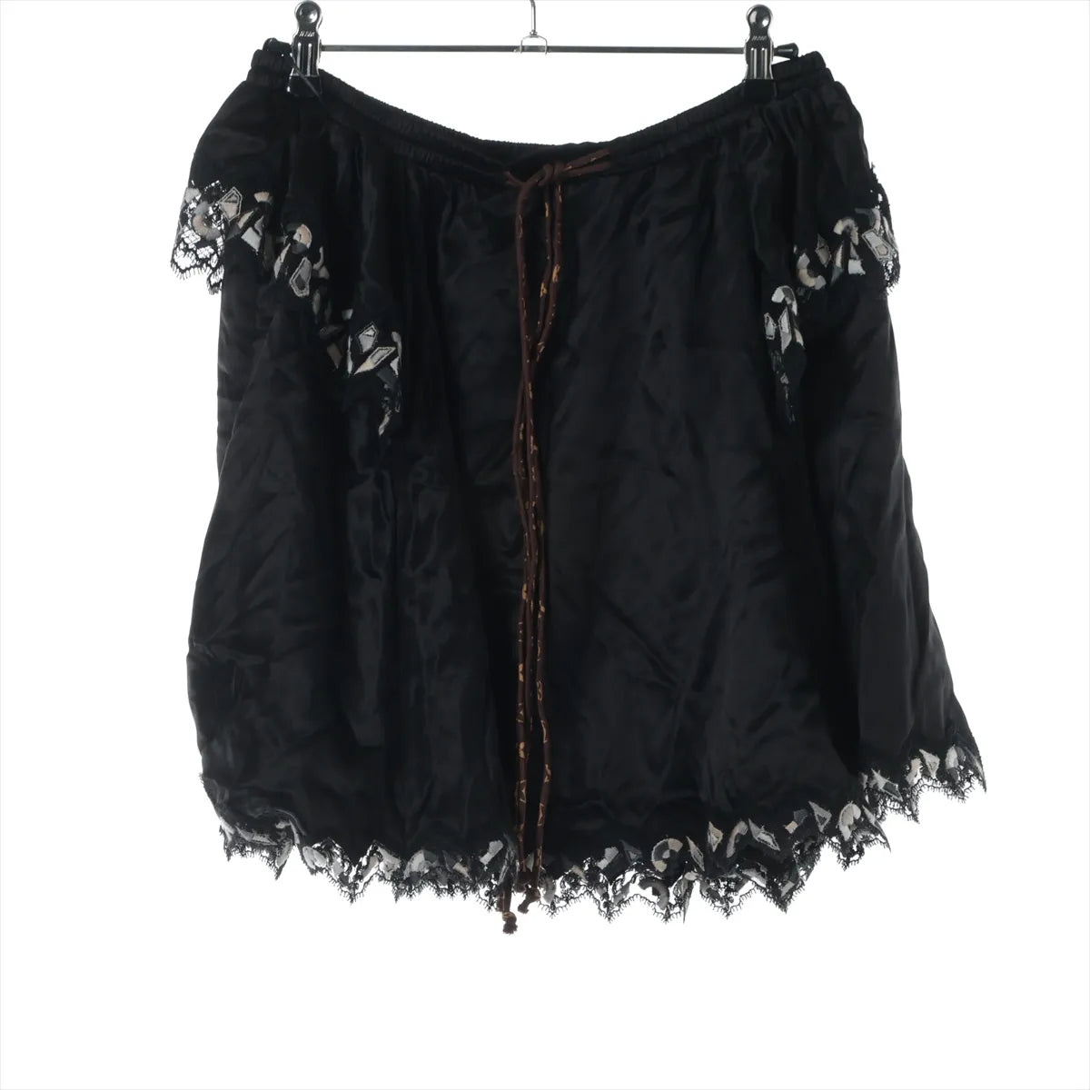 Louis Vuitton Silk Lace Skirt Black