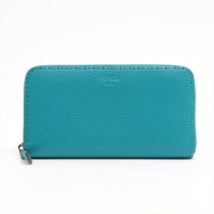 Best Fendi Leather Zippy Wallet Blue
