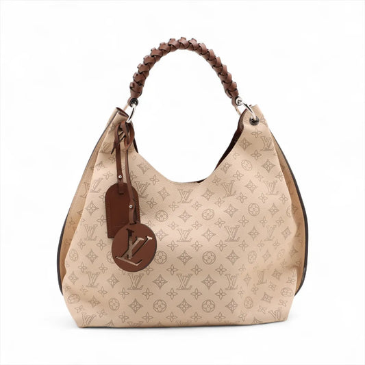 Louis Vuitton Monogram Mahina Carmel Hobo Bag Creme