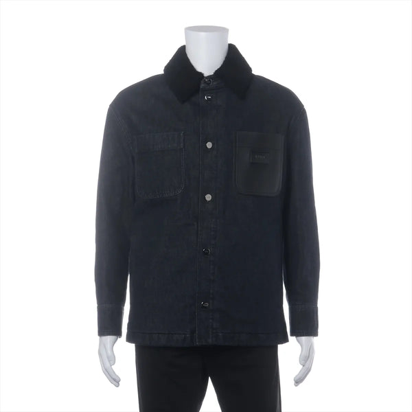 Fendi Cotton Denim Jacket Navy x Black