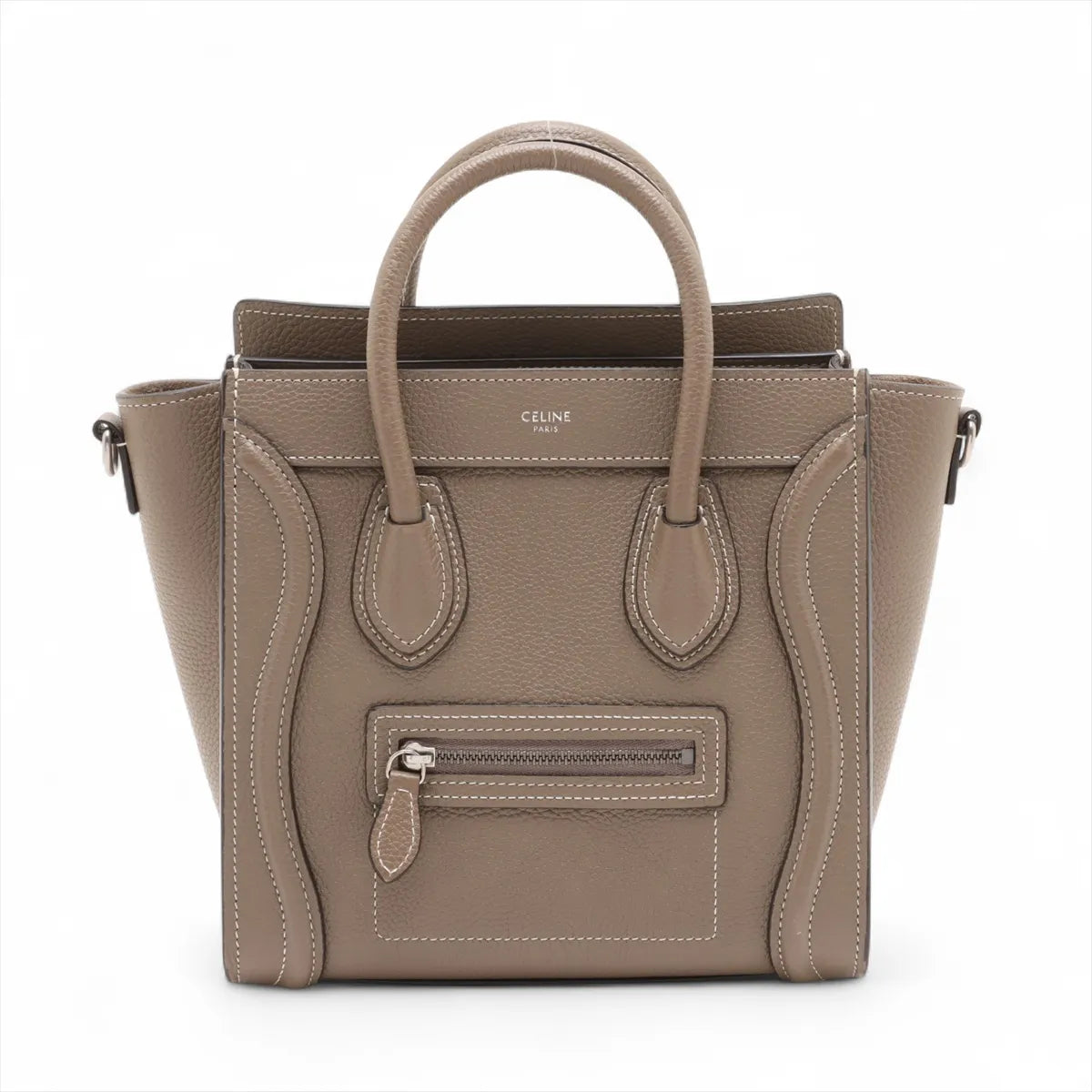 Celine Luggage Nano Shopper Leather Handbag Brown