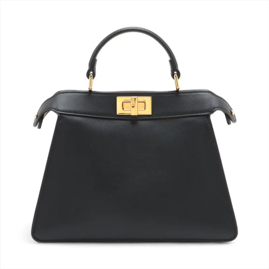 Fendi Peekaboo ISeeU Small Leather Two-Way Handbag Black