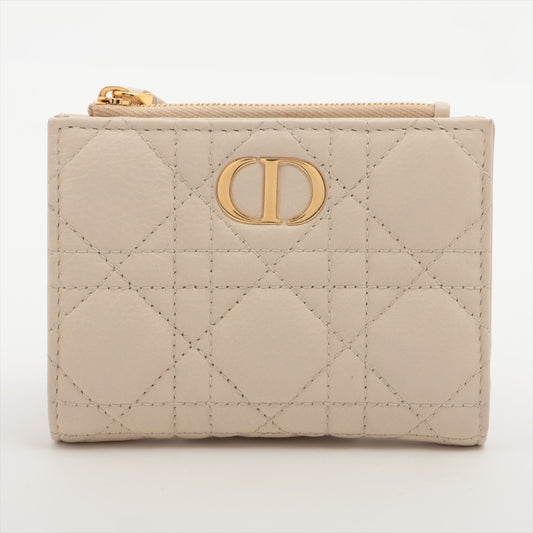 Dior Caro Dahlia Cannage Calfskin Wallet Dusty Ivory