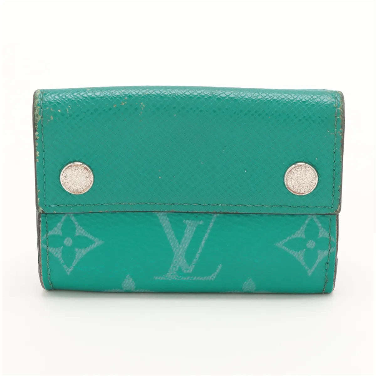 Louis Vuitton Monogram Taigarama Discovery Compact Wallet Green