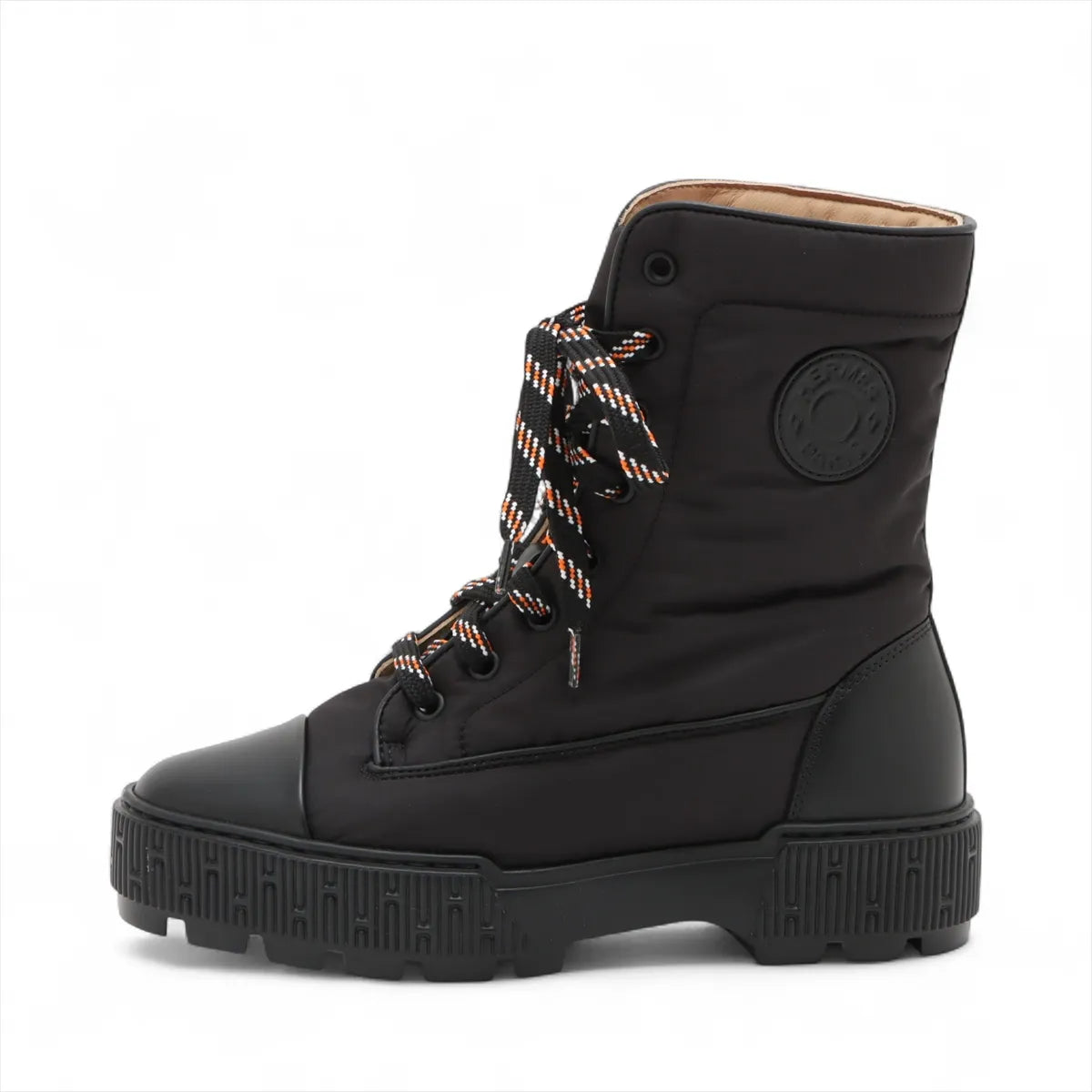 Hermes Fresh Nylon Leather Short Boots Black