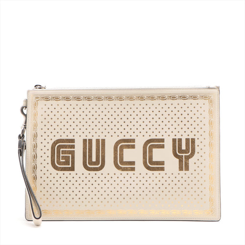 Gucci Gussy Maison De l'amour Clutch Bag Ivory