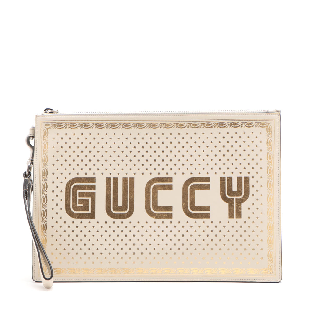 Gucci Gussy Maison De l'amour Clutch Bag Ivory