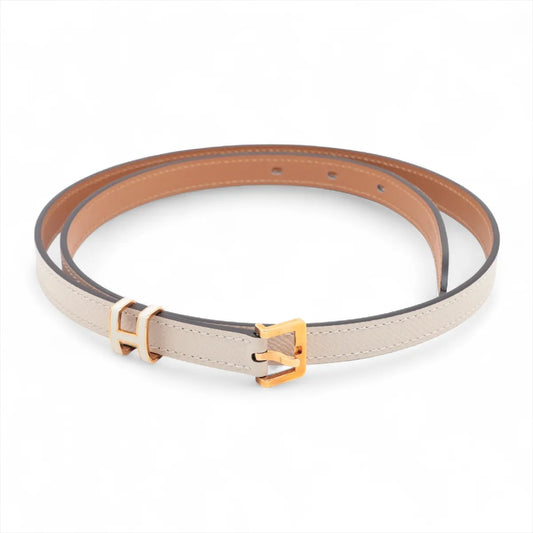 Hermès Pop H Leather Belt Craie