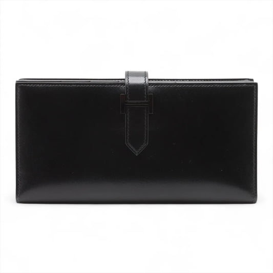 Hermès Bearn Box Calf Long Wallet Black