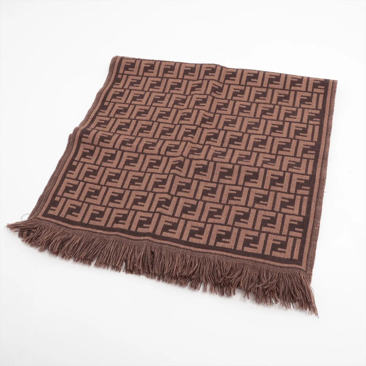 Fendi Zucca Wool Scarf Brown