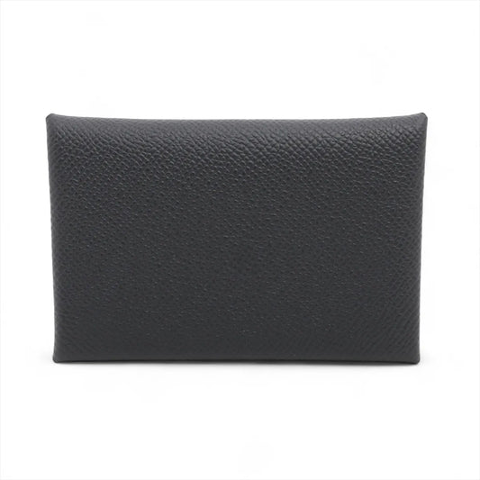 Hermès Calvi Veau Epsom Card Case Black